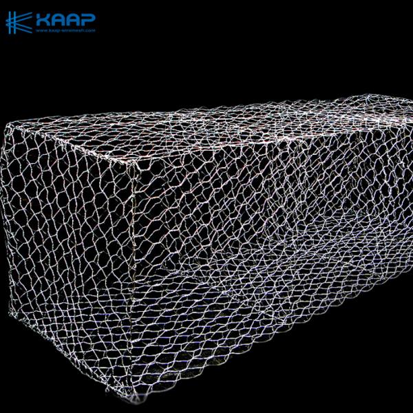 Anticorrosive Hexagonal Galvanized 3mm Gabion Baskets Wall