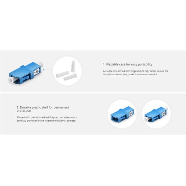 Fixed Flange Female to Female LC UPC Fiber Optic Attenuator Single Mode