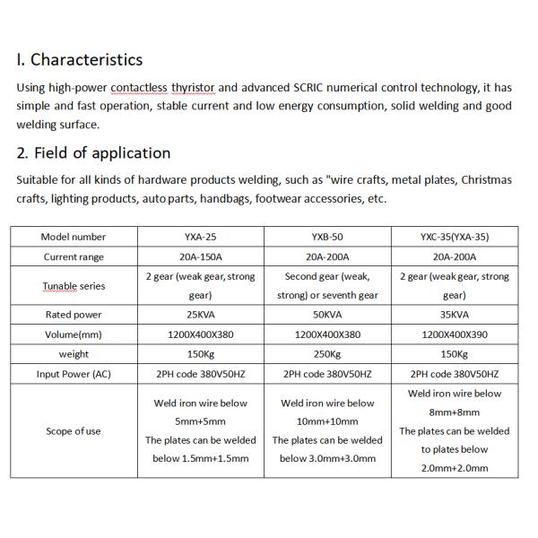 35 YXA Welded Wire Mesh Spot Welder Machine for Foot Butting Engine Core Components