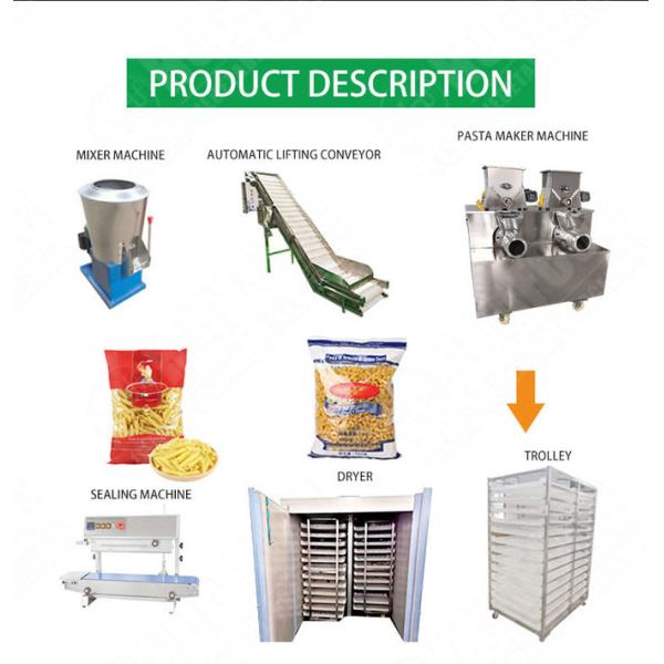 Automatic Food Production Line for Short Cut Pasta Macaroni Elbow Fusilli Shell