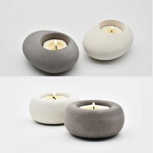 Quality Stone Shape Fragrance Ceramic Candle Holders For Wedding Decoration Elegant Design for sale