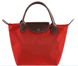 China Fashion Foldable Ladies Tote Bags Red Polyester Handbags Promotional on sale