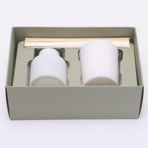 Quality 50ml Matte White Bottle Reed Diffuser Set With Wooden Cap Scented Candles for sale