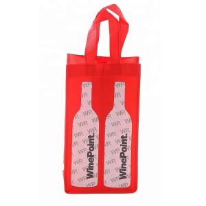 Quality Portable 2 Bottle Fabric Non Woven Wine Bags Folding Environmental Friendly for sale