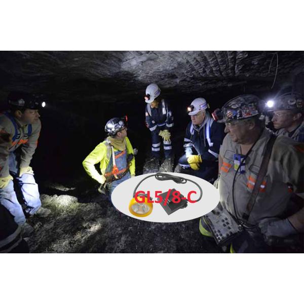 IP68 Led Miners Cap Lamp 10000lux 7.8Ah Li - Ion Battery With Silicon Button Cap