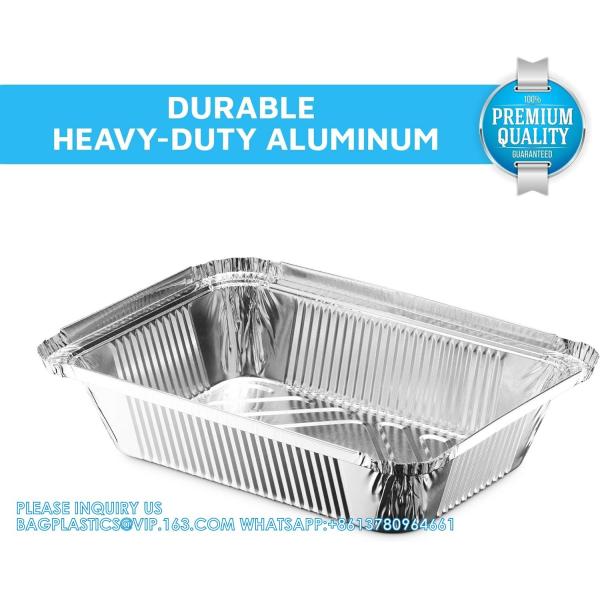 5x4”8x5.5” Drip Pans Aluminum Foil Food Containers Disposable Takeout Pans With Clear Lids Eco-Friendly & Recyclable