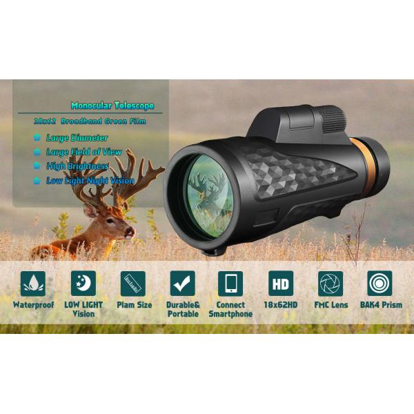 Monocular Telescope 12X50 Waterproof Telescope, High Definition Prism, Adults Compact Monocular with Phone Holder a