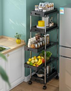 Quality 5 Tiers Freestanding Kitchen Rack , Kitchen Storage Cart For Vegetable ODM for sale