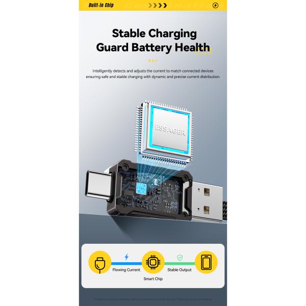 ESSAGER ES-X63 Series 4 in 1 QC PD USB A/C to USB C/L Charging Data Cable
