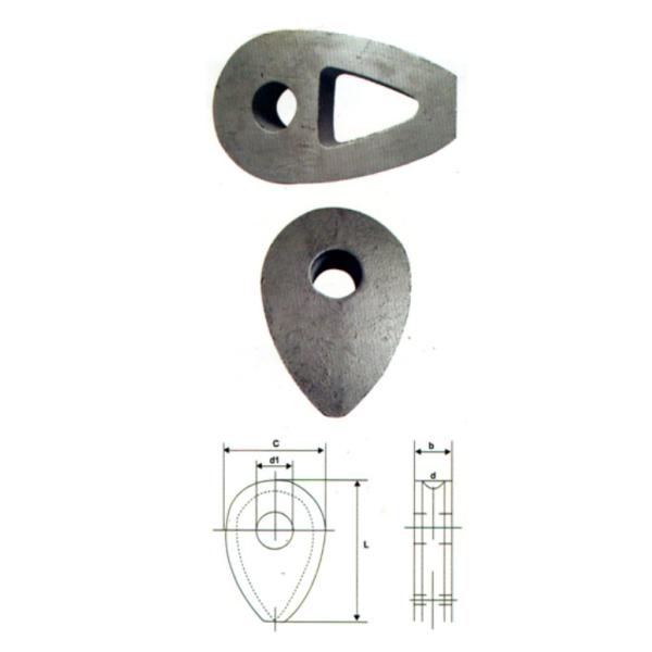 Rope Wire Fitting Marked With Nominal Size DIN 3091 Solid Thimble