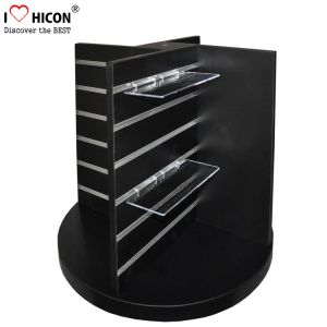 Quality Countertop Black Wood Slatwall Display Stands Rotating For Retail Store / Shops for sale