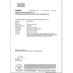 Juhong Hardware Products Co.,Ltd Certifications
