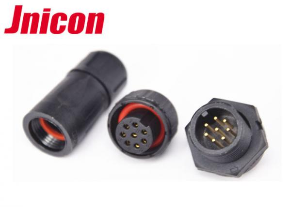 Buy Black Waterproof DC Connector Plug And Socket 8 Pin LED Lighting Panel Mount IP67 at wholesale prices
