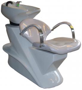 Quality White Color Salon Shampoo Chairs Durable Ceramic Sink With Upholstered for sale
