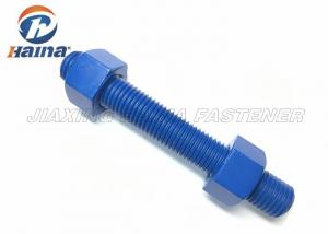 Quality ASTM A193 B7 carbon steel  Stud Blue Threaded Steel Bar Bolts and Nuts for sale
