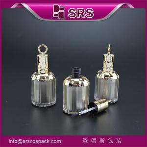 China SRS hot sale empty 8ml plastic birdcage shape nail gel bottle with cap and brush on sale