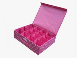 China Pink Orange Non Woven Multi Compartment Storage Boxes for Underwear on sale