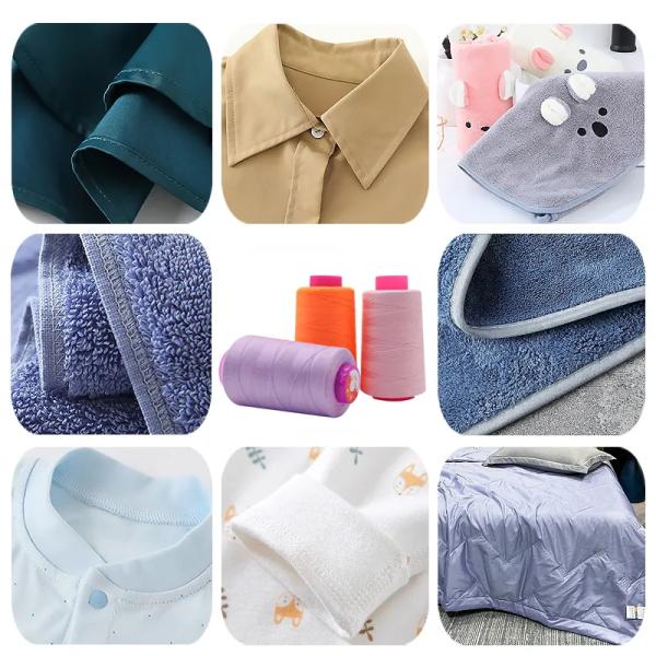 Quilting Kangfa 100% Spun Polyester Sewing Thread Yarn 60/2 Tfo Knotless Dyeing Tube