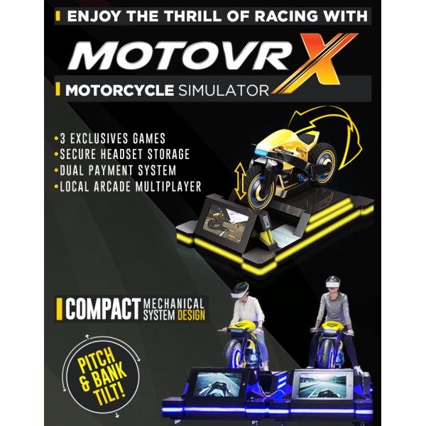 24 Inch Display VR Motorcycle Simulator Racing Games Locked Door Simple Interface