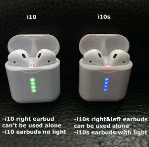 Quality i10 tws 5.0 mini Earphone wireless charging Siri Double Ear hands-free call BT5.0 bluetooth wireless Earbuds i10 headset for sale