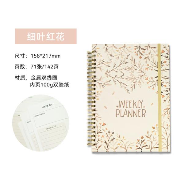 300gsm Cover Weight Spiral Hardcover Notebook Vintage Style 100 Pages Perfect for Meetings and Notes