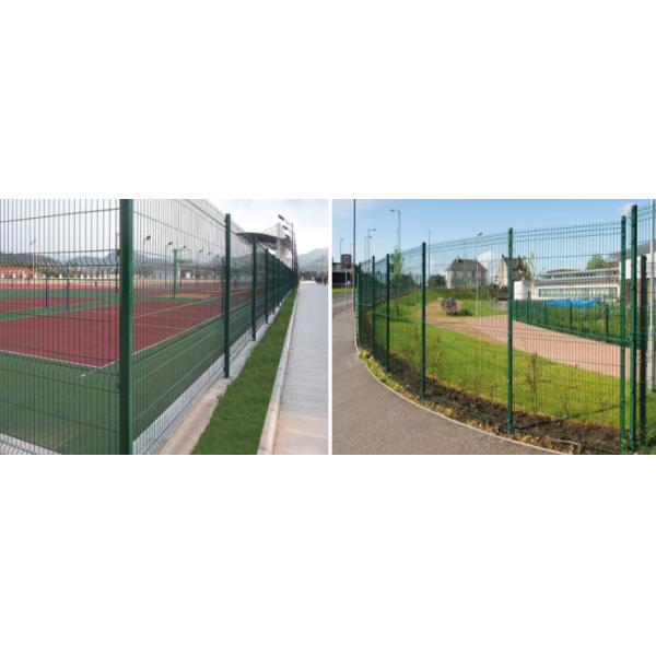 Residential Square Post 3D Triangle Fence Panel For 1.8*2.0m Green PVC Coated