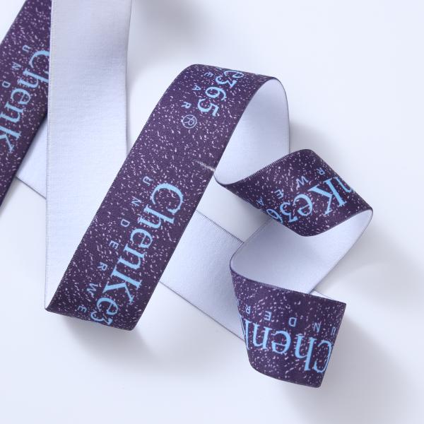 Factory custom logo printing elastic band webbing tape print logo for waist band man underwear boxer