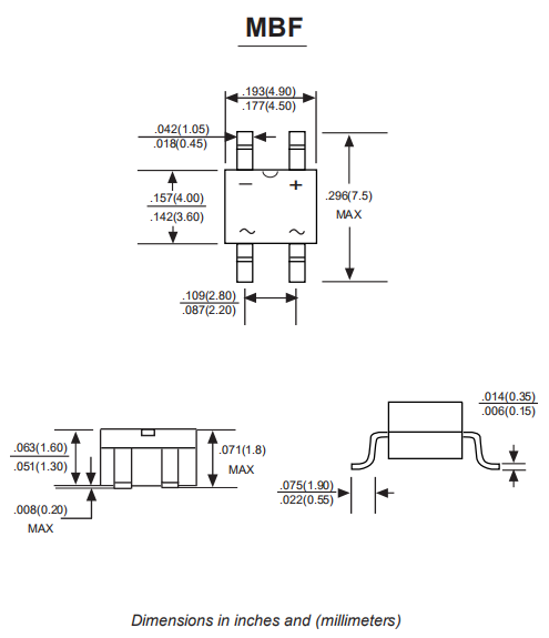 Smd Diode Bridge Rectifier MB10S MB8S MB6S MB10F MB6F MB10M
