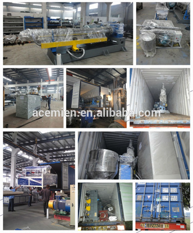 PE,PP,PVC wood plastic board extrusion line and wood plastic composite profile production