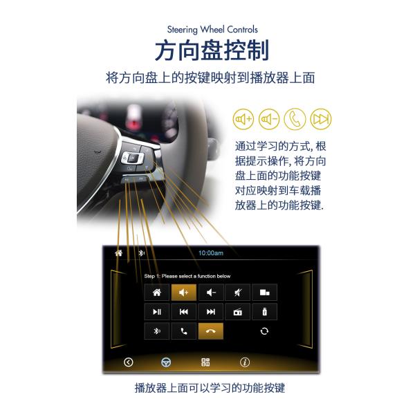 Creatall 7-Inch Telescopic All-in-One CarPlay Radio with MP5 MP4 Card Slots for BT Wireless Hands-Free Player