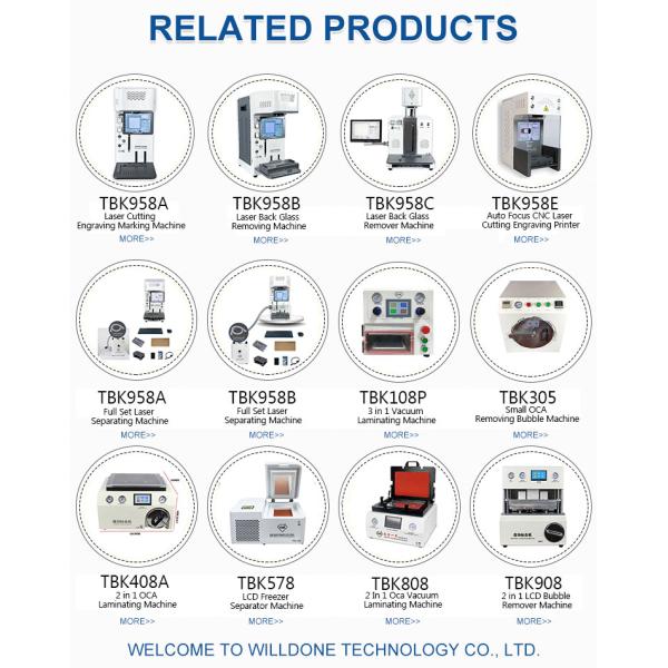 TBK 958z Front Back Glass UV Laser Removing Machine For iPhone 11 12 Pro max LCD Repair Frame Removal Laser Separating M