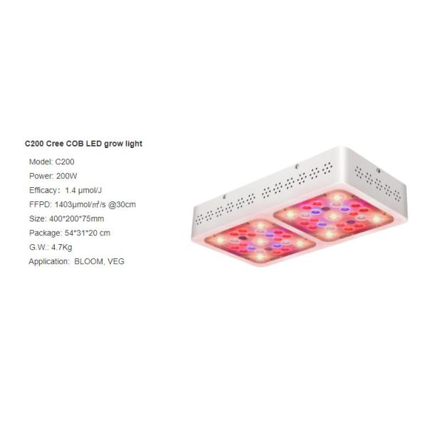 C600 Cree EPI 780μmol/s 850mA 600W COB LED Grow Light