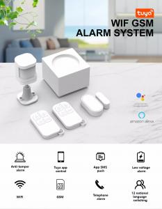 China Glomarket Smart Tuya WIFI+GSM Home Security Alarm System Smart Home Burglar Alarm Security Fire Smoke Detect System on sale