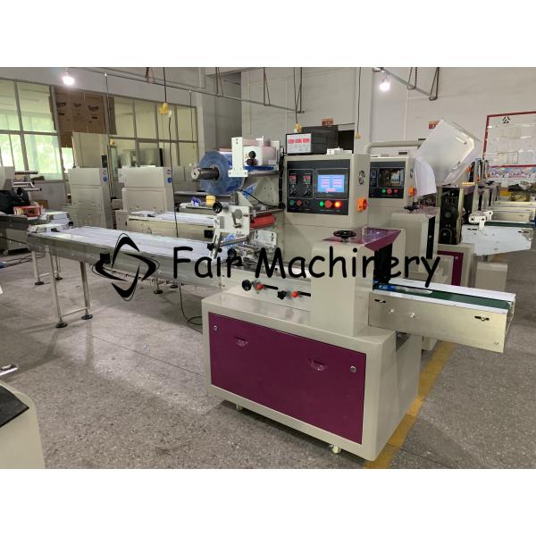 SGS 380V Bread Wrapping Machine , 3.4Kw Horizontal Flow Pack Machine