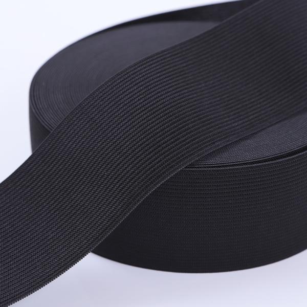 Large Stock Cheap 2 Inch Black Polyester Knitted Elastic For Garment