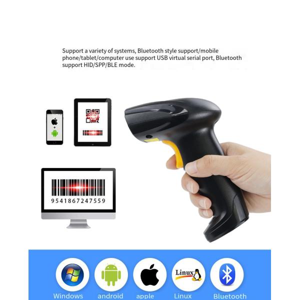 Black 1D Laser Barcode Scanner IP52 Handheld Laser Barcode Scanner 5V