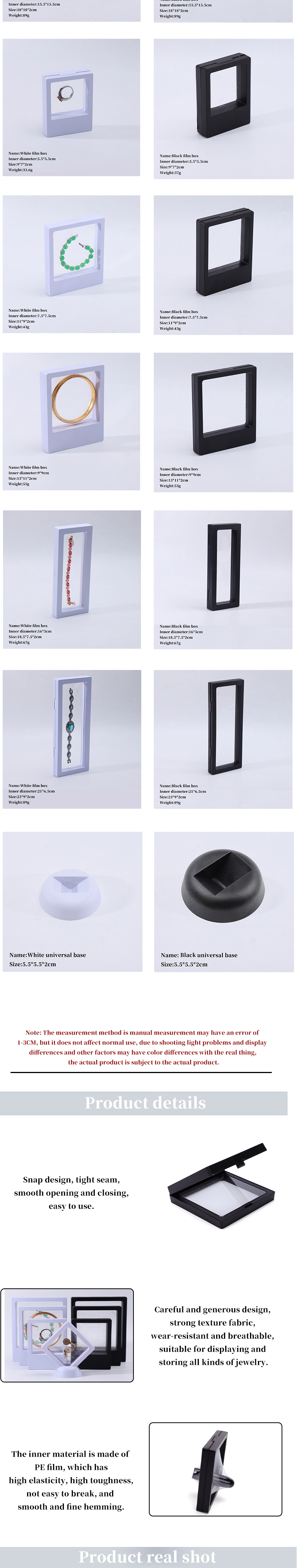 Multiple Sizes Square Plastic PE Film Jewelry Protector Ornament Storage Case
