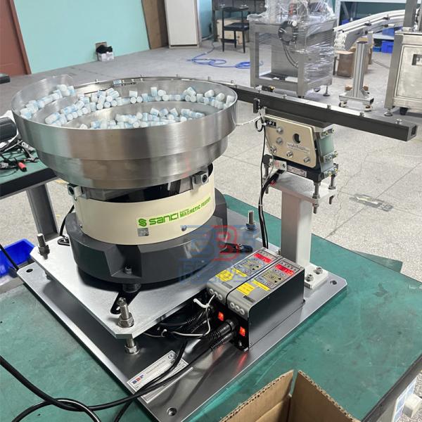 Adjustable Speed Vibrating Bowl Feeder Crown Lids Cap Feeder Machine