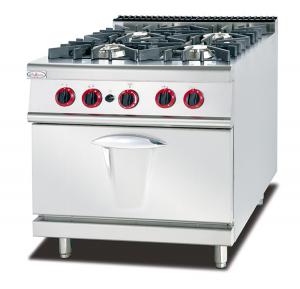 Quality LPG / Natural Gas 4 Burner Cooking Range Impulsive Ignition Stainless Steel Gas Stove for sale