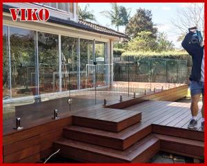 Quality Glass Spigot For Glass Railing VH106SB 304 stainless steel Glass Spigot UChannel Cap Handrail Tempered glass RailingClea for sale