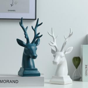 Quality Animal Elk Ceramic Crafts At Home , L17cm W30cm Study Room Home Decor Accessories for sale