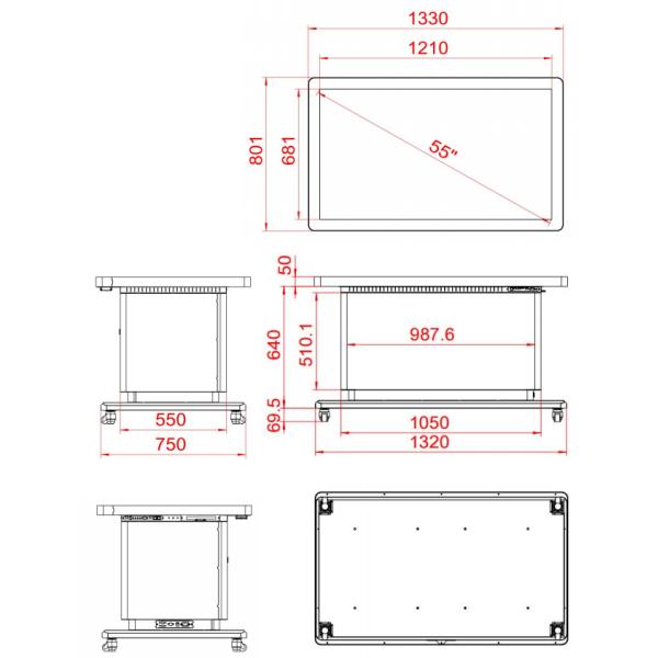 43,49,55,65 Inch Interactive Smart Table Capacitive Screen With Children's Intelligence Game Software and Whiteboard Software