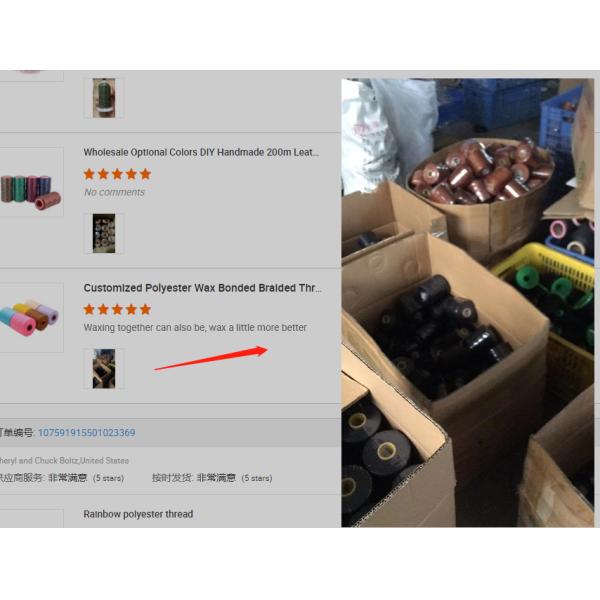 Polyester/Waxed Material 0.8mm 50m Flat Waxed Sewing Thread for Leather Stitching