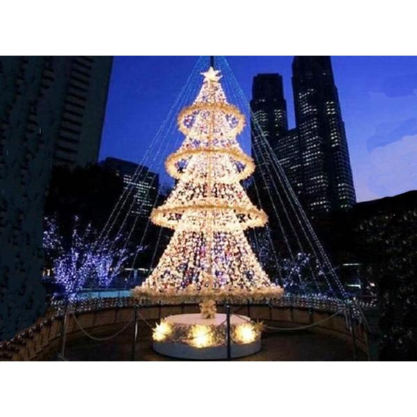 Custom large Christmas tree RGB lights music synchronization DMX512 control decorative iron Christmas tree light show