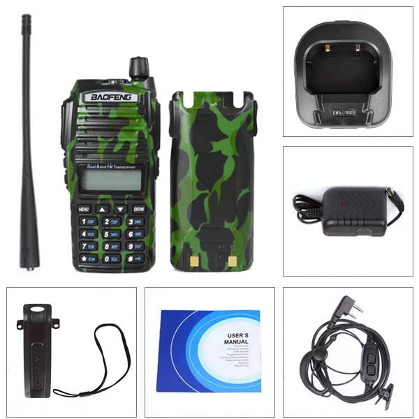 UV-82 Dual Band Two Way Radio UHF / VHF137-174 / 400-520MHz Double PTT Headset