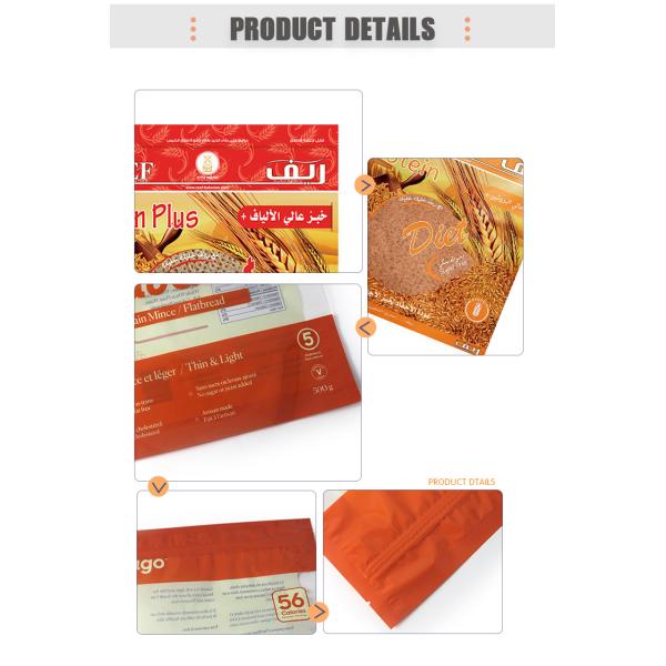 Zipper Lock Loaf Bread Packaging Logo Printing Packaging Bread pouch