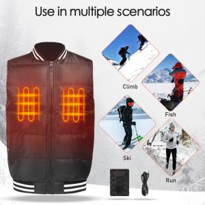 Quality Sustainable Heated Down Waistcoat Outdoor Heated Vest 5V USB Power for sale