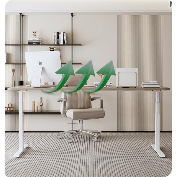 710mm Electric Height Adjustable Wooden Grain Stand Study Table for Small Computers