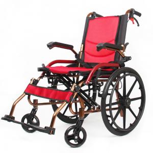 Quality Aluminum High-End Custom Models Lightweight Easy To Carry Foldable Manual Wheelchair With Removable Foam Seat Cushion for sale