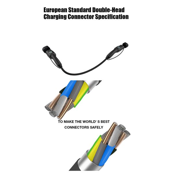UL94-V0 Flame Class 16A-32A Type 1 to Type 2 EV Charging Cable for Electric Vehicles